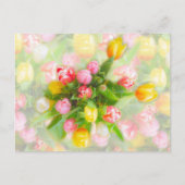 チューリップブーケのヴィンテージルック – フローラアート ポストカード (正面)