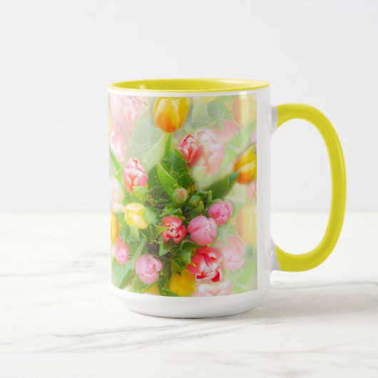 チューリップブーケのヴィンテージルック – フローラアート マグカップ (右)