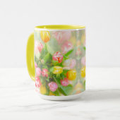 チューリップブーケのヴィンテージルック – フローラアート マグカップ (正面左)