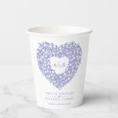 チューリップブーケアートモ結婚ノグラムの青 紙コップ (裏面)