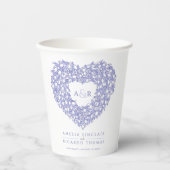 チューリップブーケアートモ結婚ノグラムの青 紙コップ (正面)