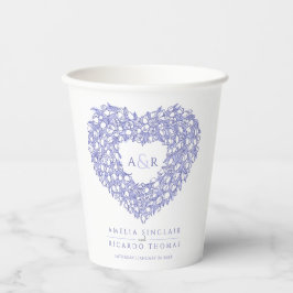 チューリップブーケアートモ結婚ノグラムの青 紙コップ