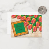 チューリップブーケオン春ありがとう ノートカード (正面/裏面インサイチュ)