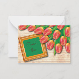 チューリップブーケオン春ありがとう ノートカード