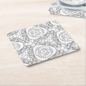 チューリップブーケコースターに色を付ける スクエアペーパーコースター (アングル)