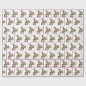 チューリップブーケ付きバニー ラッピングペーパー (フラット)