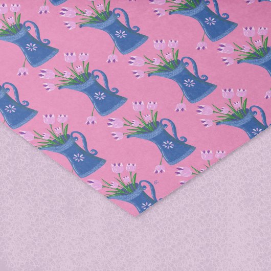 チューリップブーケ春ピンクティッシュペーパー 薄葉紙