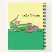 チューリップブーケ置き下げクリーム&グリーン ノートブック (裏面)