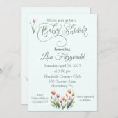 チューリップベビーシャワー招待状 招待状 (正面/裏面)