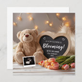 チューリップベビー発表ソーシャルメディア 招待状 (正面/裏面)