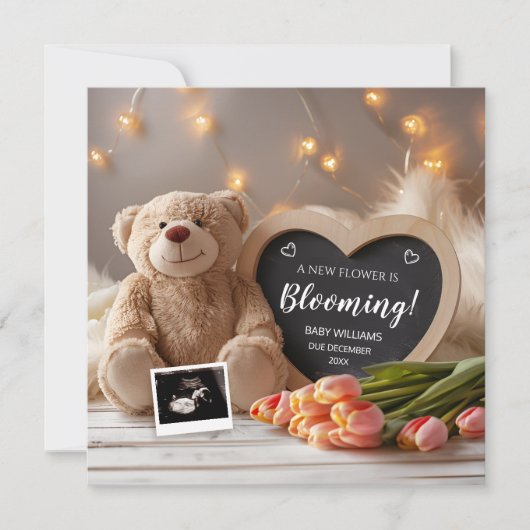 チューリップベビー発表ソーシャルメディア 招待状 (正面)