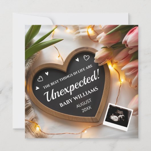 チューリップベビー発表ソーシャルメディア 招待状 (正面)