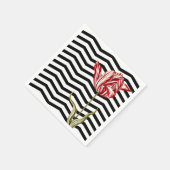 チューリップボタニカルシェブロンストライプのパターン スタンダードカクテルナプキン (角)