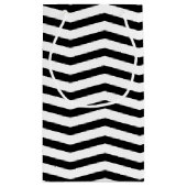 チューリップボタニカルシェブロンストライプのパターン スモールペーパーバッグ (裏面)