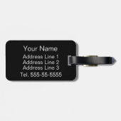 チューリップボタニカルシェブロンストライプのパターン ラゲッジタグ (裏面横)