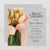 チューリップボホシック春ブライダルシャワー招待状 招待状 (正面/裏面)