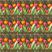 チューリップモザイクチャームセラミックタイル タイル