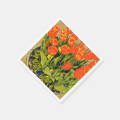 チューリップモダンカラフルオレンジ スタンダードカクテルナプキン (角)