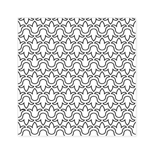 チューリップモダンフローラ対称の幾何学的パターン ラバースタンプ (インプリント)