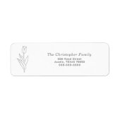 チューリップラインアート差出人住所ラベル ラベル (正面)