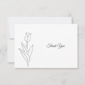 チューリップラインアート葬儀サンキューノートカード サンキューカード (裏面)