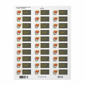 チューリップラバーズレッドフラワー差出人住所ラベル ラベル (フルシート)