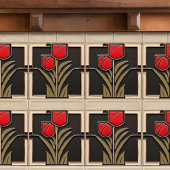 チューリップラブ抽象芸術レッドフラワーミッドセンチュリーデコール タイル