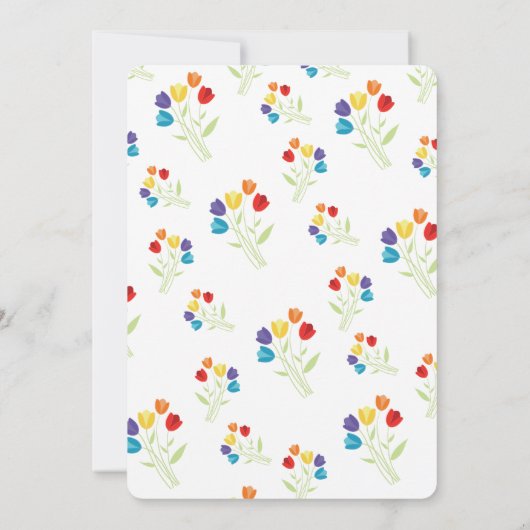 チューリップレインボーレズビアンゲイ結婚式招待状 招待状 (裏面)