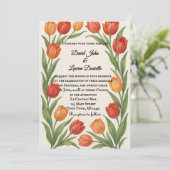 チューリップヴェイルフォト結婚式招待状 招待状 (スタンド正面)