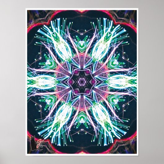 チューリップ万華鏡のように千変万化するパターン ポスター (正面)