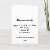 チューリップ付きアラバスターの花瓶 カード (裏面)