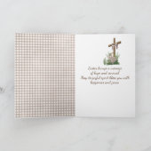 チューリップ付きイースターバニー カード (内部)