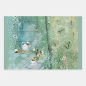 チューリップ付きティークラフト紙シート ラッピングペーパーシート (正面)