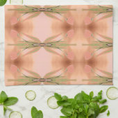 チューリップ付きピンクタオル キッチンタオル (折り畳み)