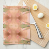 チューリップ付きピンクタオル キッチンタオル (四つ折り)