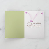 チューリップ付き散水缶誕生日 カード (内部)