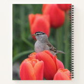 チューリップ付き美しい鳥スパイラルノート ノートブック (裏面)