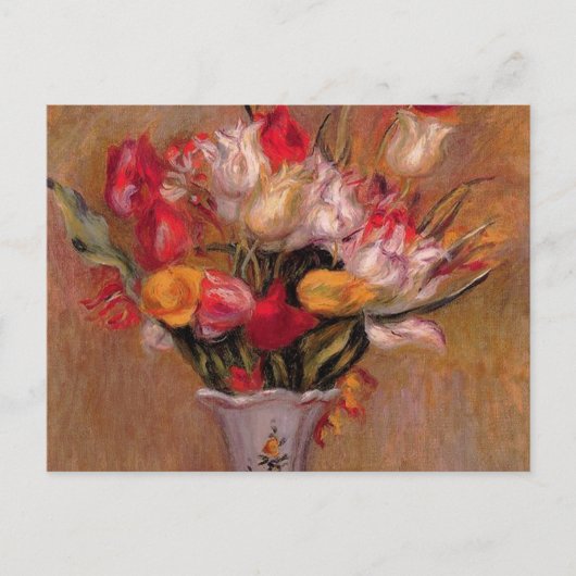 チューリップ入り花瓶ファインアートブライダル葉書 インビテーションポストカード (正面)