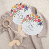 チューリップ喜び鮮やかフローラ赤ちゃんシャワー ハンドファン