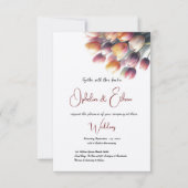 チューリップ夏と春 モダン 招待状 (正面)