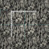 チューリップ崩壊黒 ファブリック (タイル)