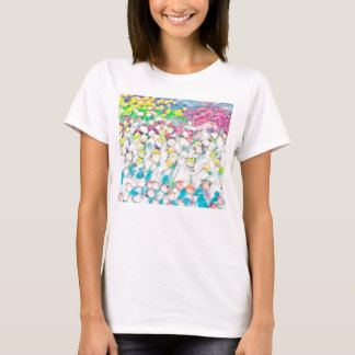 チューリップ数々のトップ色 Tシャツ