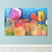 チューリップ数々のファンタジーカラー抽象芸術キャンバス印刷 キャンバスプリント (インサイチュ (ウッドフロア))