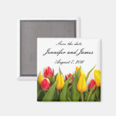 チューリップ日付磁石を保存 マグネット (正面/裏面)