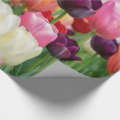 チューリップ春の花ガーデンフローライエローピンクレッド ラッピングペーパー (角)