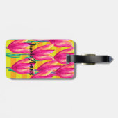 チューリップ春パターカスタムンラゲージタグ ラゲッジタグ (裏面横)