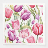 チューリップ柄の紙ナプキン (正面)