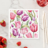 チューリップ柄の紙ナプキン (インサイチュ)