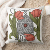 チューリップ模様のカザフ風の装飾装飾用クッション クッション (ブランケット)