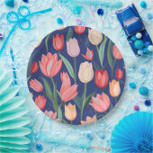 チューリップ模様。 ペーパープレート (パーティー)